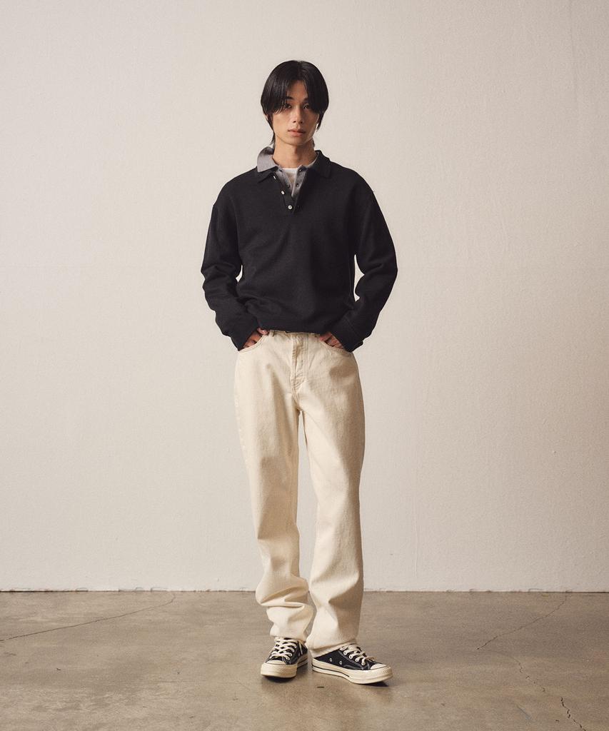 EZIO 3 Buttons Collar Knit_Black