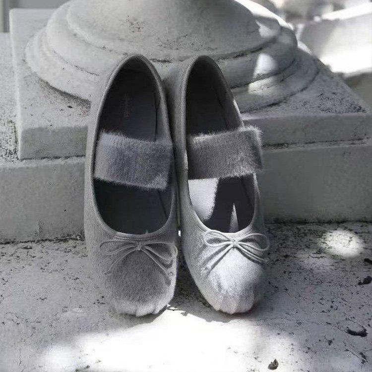 Xiaohongshu Popular Single Shoes Women 2025 Autumn New Bow Retro Mary Jane Shoes Ballet Single Shoes Women