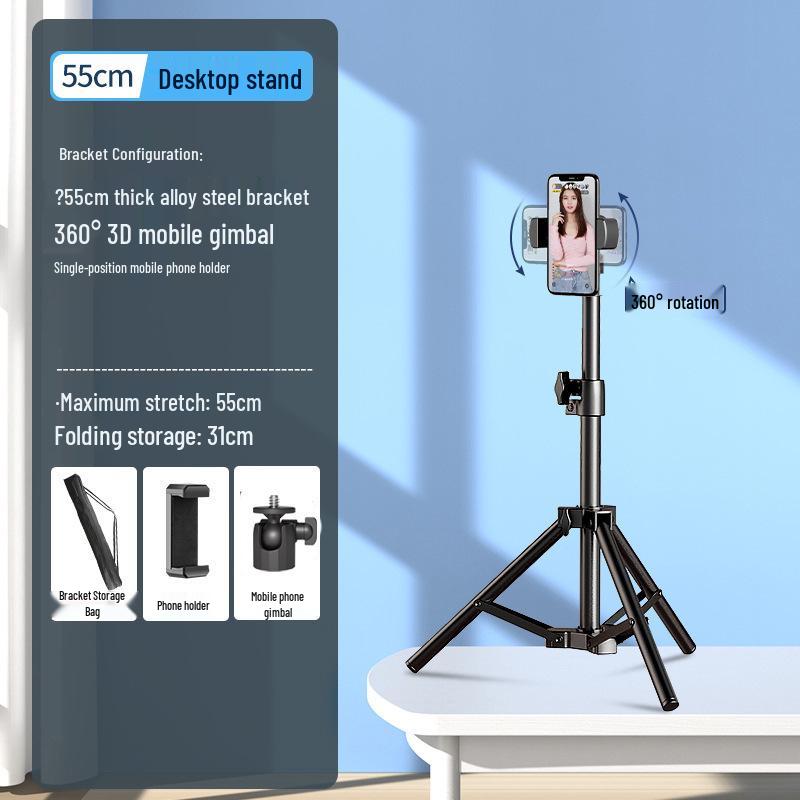 Portable 2.1m Photography Tripod with Mobile Fill Light for Outdoor Live Streaming