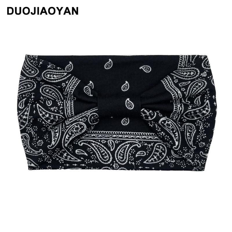 Knot Headband, Color Blocked Pattern Printed Sports Headband, Fashionable Polka Dot Wide Edge Elastic Headband