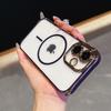 For iPhone 16 Magnetic Case TPU Acrylic Phone Cover with Detachable Lens Frame