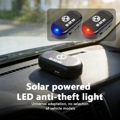 Mini LED Solar Power Car Warning Light Night Security Anti-Theft For BMW M Performance E36 E46 E60 E90 E91 E92 E93 F30 F20 RDE3