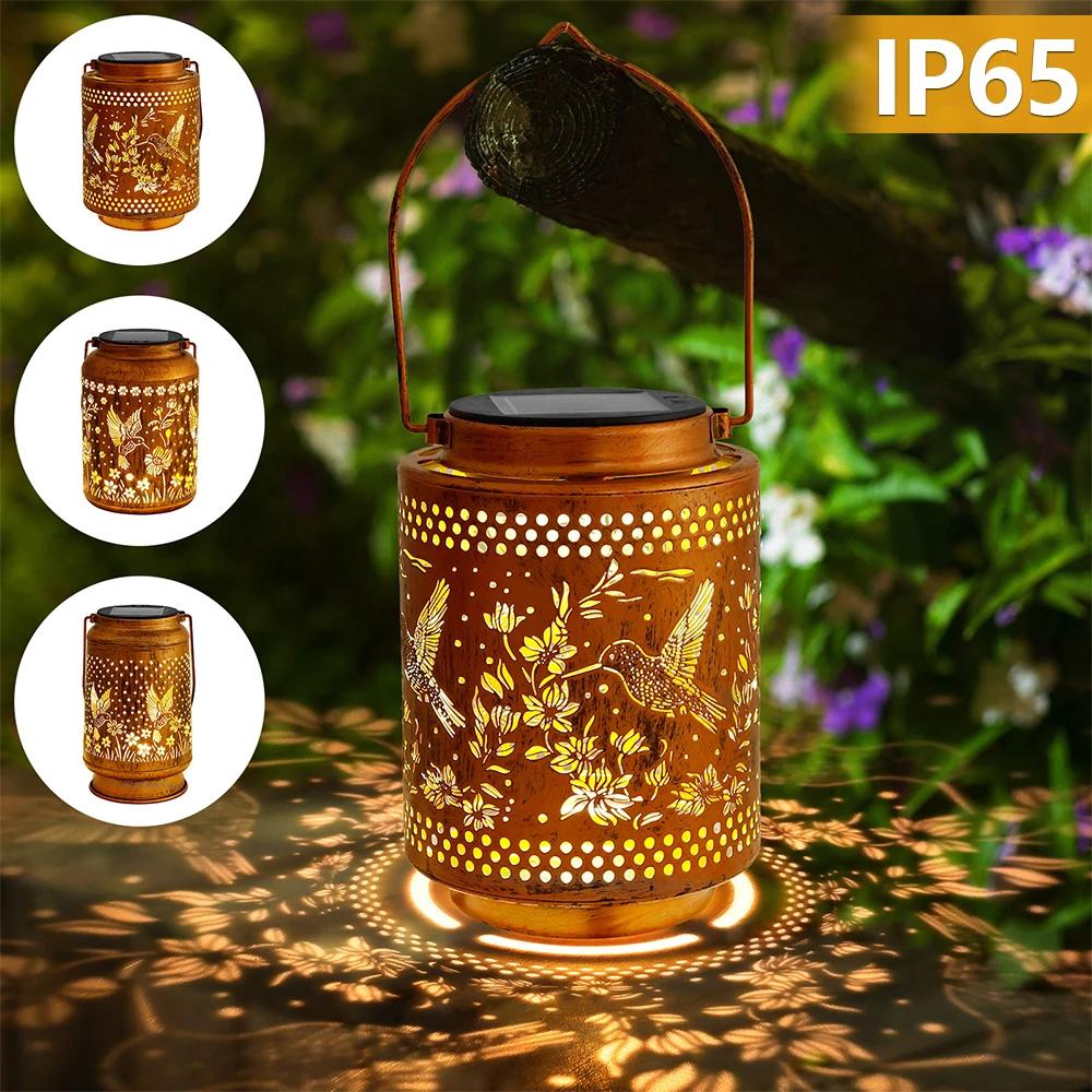 Hummingbird Solar Lantern IP65 Waterproof Metal Solar Light Dual Lighting Mode Step Wall Fence Lights Outdoor Garden Decoration