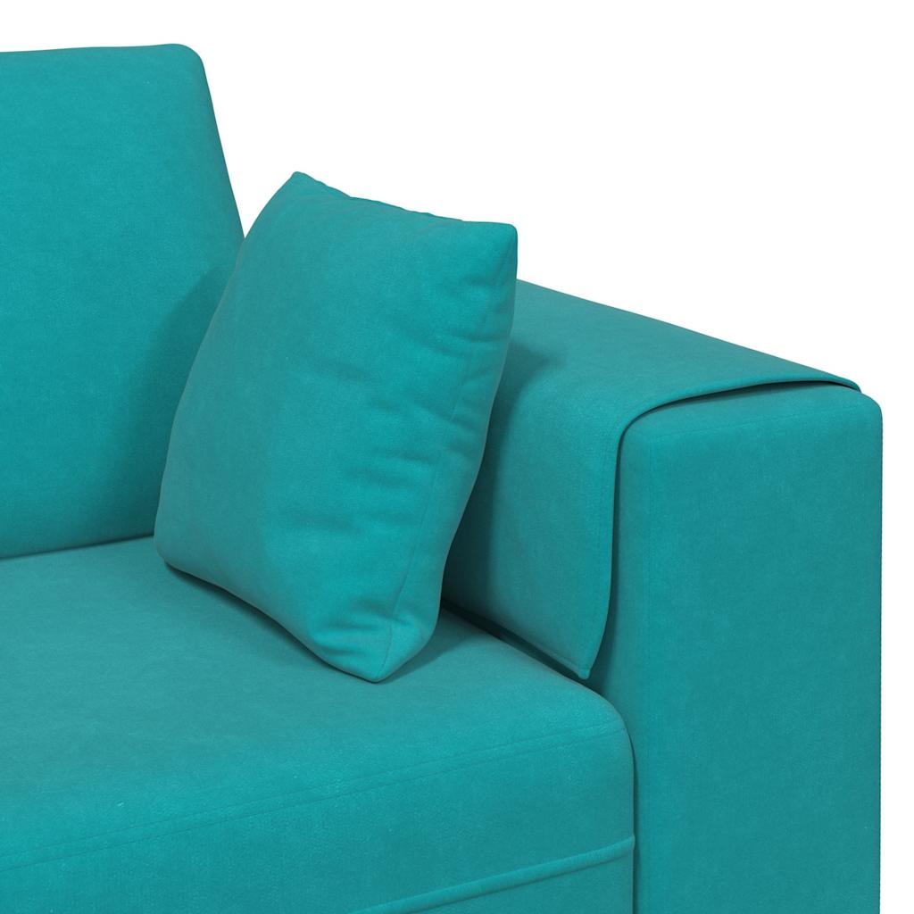 Turquoise Sofa 250 X 77 X 76 Cm Velvet