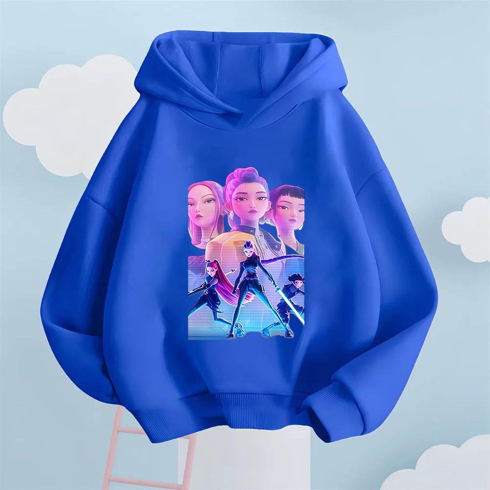 Girls' Hooded Pullover, a Casual and Fashionable Internet Style Women's Soldier Printed Children's Sports Shirt for Autumn and Winter