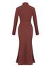 2026 Elegant High Neck Slim Fit Knit Dress - Women's Spring/Autumn Collection