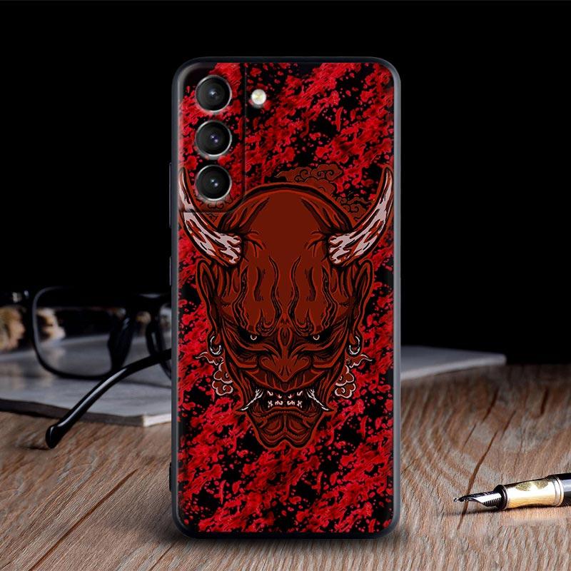 

Japan Oni Samurai Yokai Mask Dragon Cases For Samsung Galaxy S24 Ultra S21 FE S23 S20 S22 Ultra S10 Plus Case Soft Funda Covers Samsung S22 Ultra 5G