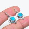 Copper Blue Turquoise 925 Sterling Silver Earring V3720, Blue Earring, Round Earring, Valentin's Day Gift, Gift For Her, Birthday Gift, Handmade Jewel