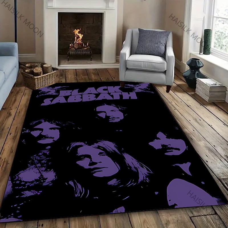 Classic Rock B-Black S-Sabbath Theme Carpet Living Room Bedroom Bedside Bathroom Floor Mat 15 Size Pattern Area Rug Home Decor