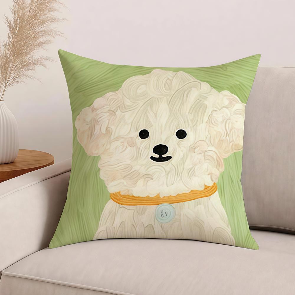Cute Dog Cartoon Pillow Case Office Cushions Suitable For Sofa Car Bedroom Decorative Cushion Cover