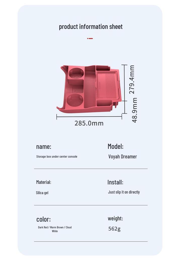 Compatible with 26 Models: Lantu Tianshan X8 Center Console & Glasses Storage Box Car Accessories.