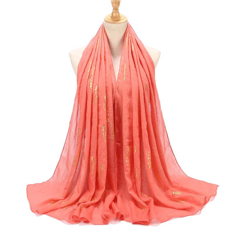 New  Summer Elegant Women Silk Scarf Beach Wrap Shawl Sparkly Gold Print Sunscreen Bandana Hijab Mujer Scarve Pareo Foulard