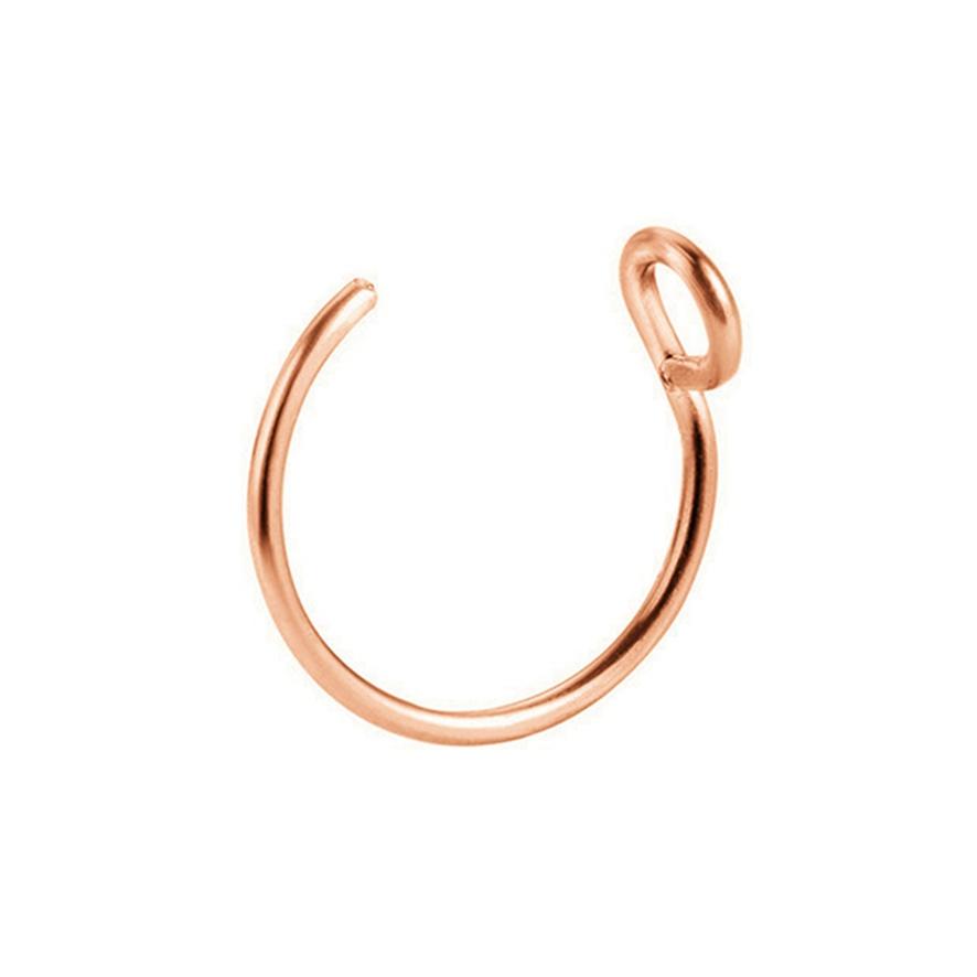 Thin Rod False Nose Ring Invisible Opening Nose Nail Titanium Steel False Lip Stud Ring Lip Clip