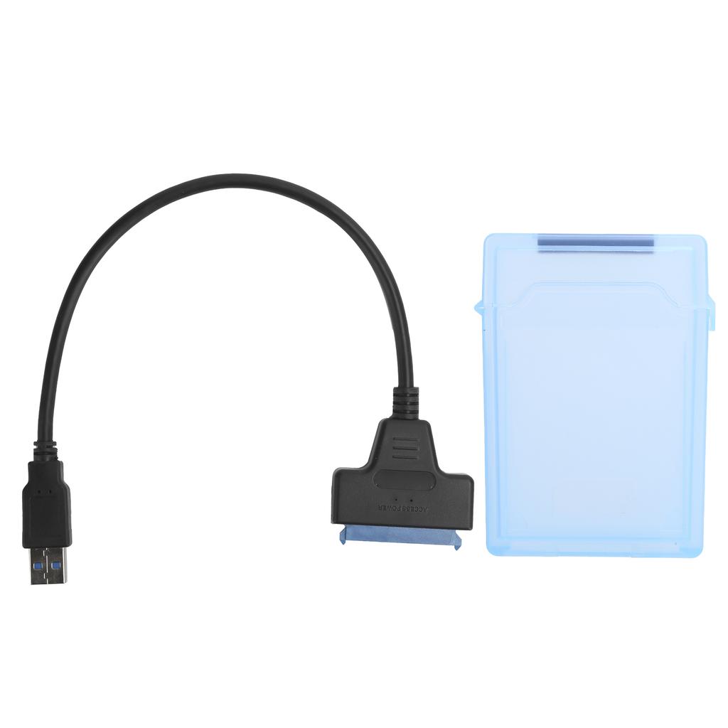 Hard Disk Adapter Cable 2.5in SATA USB3.0 HDD SSD Conversion Cord with Protection BoxBlue