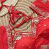 Beautiful Embroidery Red Silk Choli Indian Women's Readymade Half Sleeves Blouse
