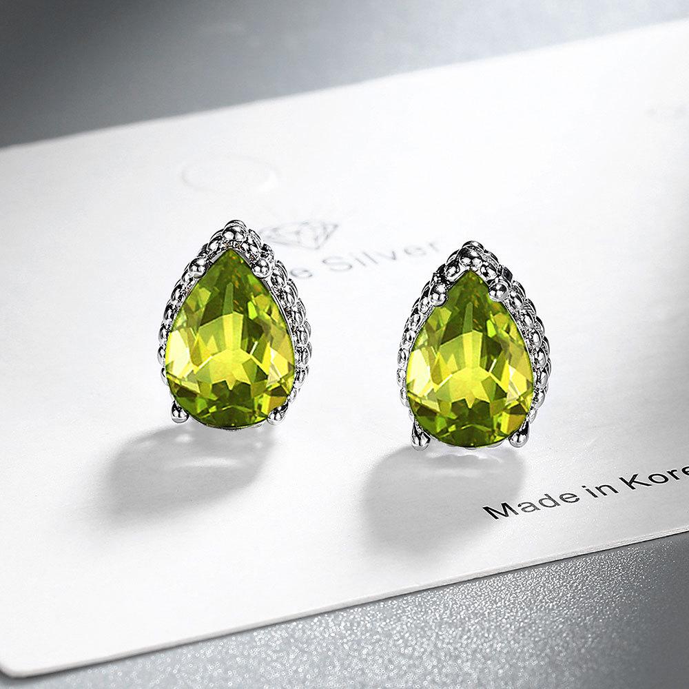 European & American Zircon Water Drop Stud Earrings for Women