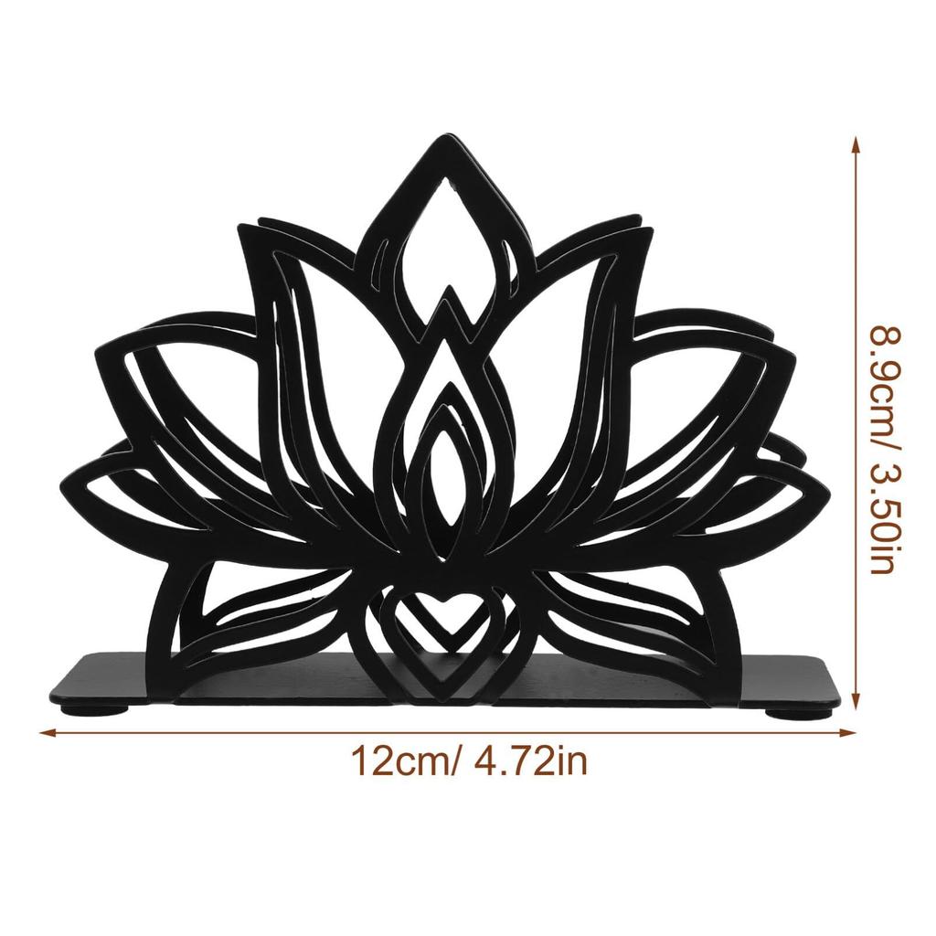 Boho Style Lotus Metal Napkin Holder - Rustic Tissue Stand for Kitchen, Bathroom & Office