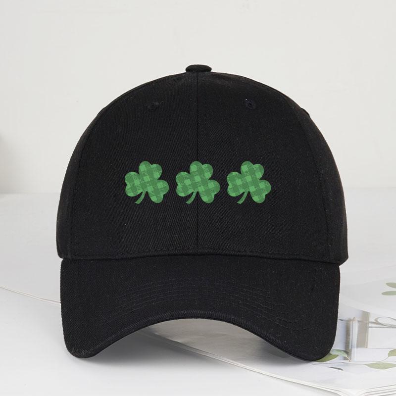 Clover Print SoftTop Baseball Cap Soft Comfortable Lightweight Breathable Lucky Festive St Patricks Day Style Unisex Perfe