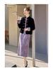 2025 Women's Slim Chinese-Style Jacket Skirt Two-Piece Suit for Spring & Autumn