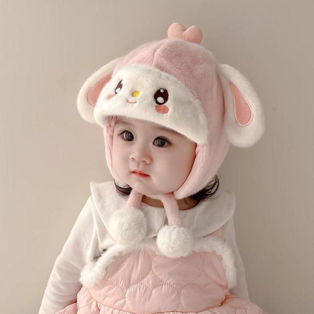 Warm Baby Knitted Cap Soft Fluffy Ear Protection Cap New Warm Hat