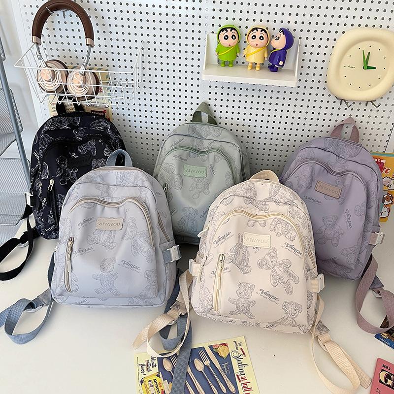 Mini backpack niche Japanese Korean version lightweight small schoolbag printed college style simple girl small backpack