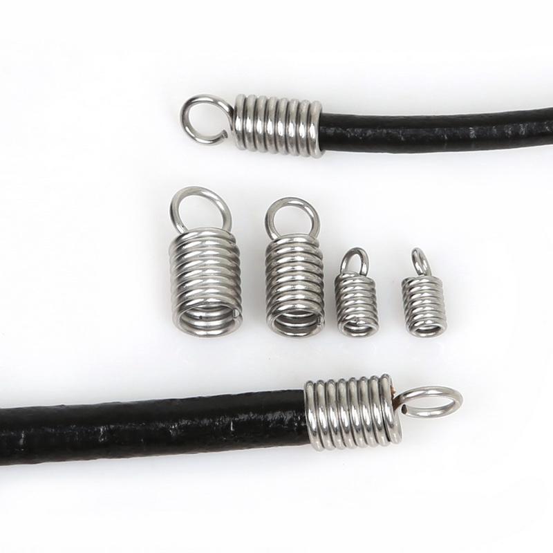 50 Stück Seile Schnur Quetsch-Endkappen Schnallen-Spitzen 2mm 3mm 4mm Halsketten Armband Verbinder Verschluss