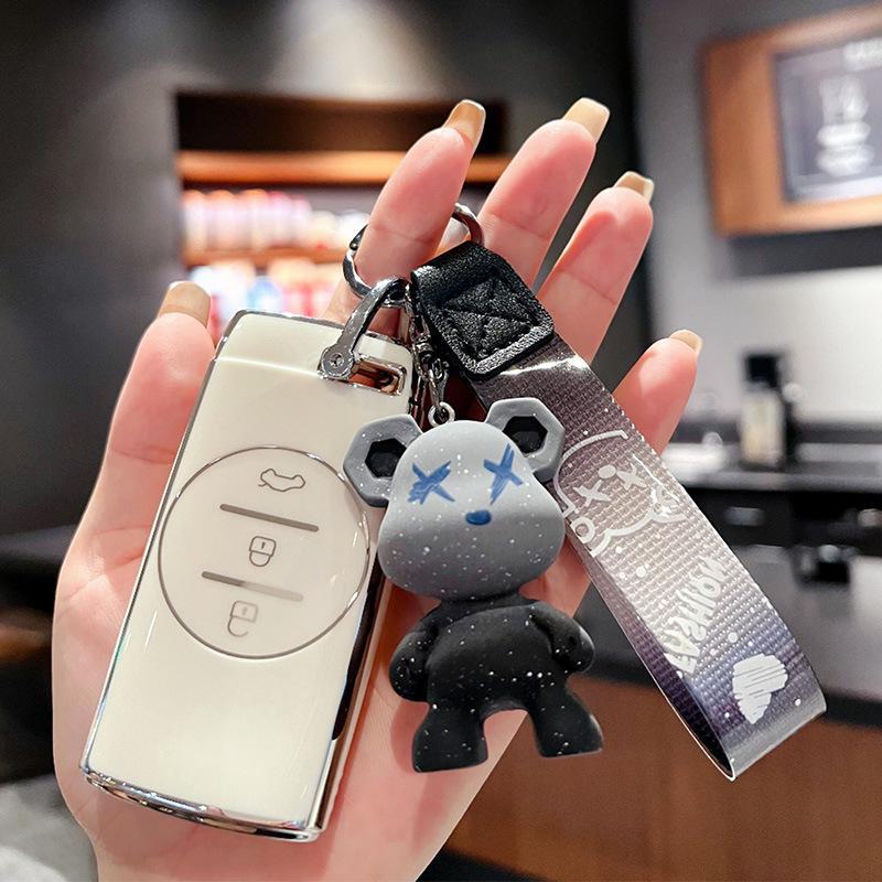 

Чехол для ключа Chery Xingtu TX Tiggo 7 для 21 модели — высококачественный чехол с пряжкой для автомобилей Zhuifeng Lingyun Lanyue LX, 3X и 5X. gray violent bear белый