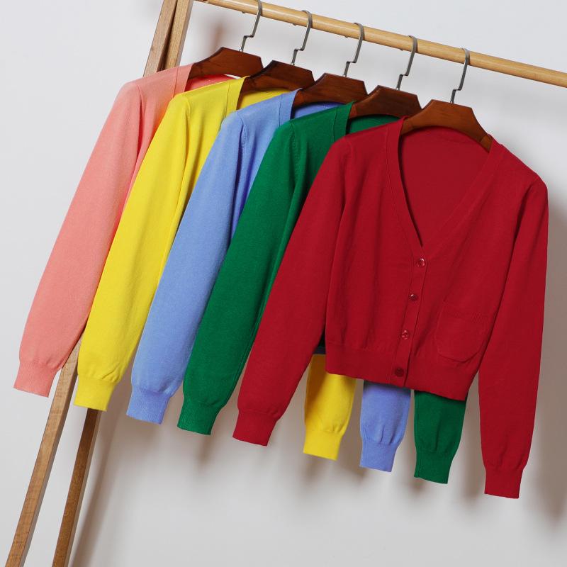 2022 Women's Slim-Fit Long-Sleeve Knit Cardigan Sweater - Spring/Autumn Fashion