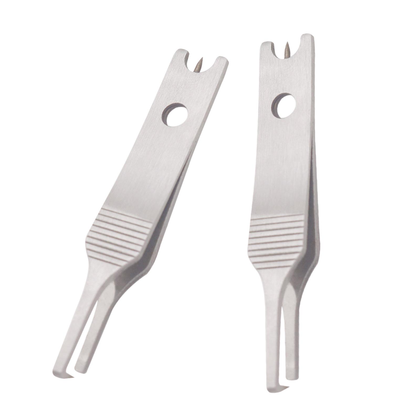 2 шт. Пинцет для лески Двухпетлевые открывающие плоскогубцы Рыболовные снасти Многофункциональный открыватель заводных колец Пинцет для лески 3