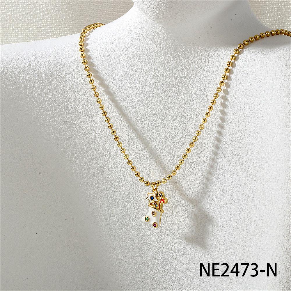 Christmas Cartoon Pendant Necklace: Snowflake, Tree & Reindeer Clavicle Chain