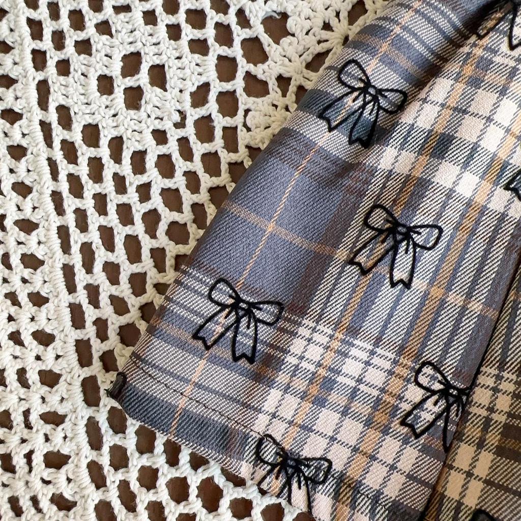 Girls' College Style Sweater Vest & Skirt Set with Tie for Autumn and Spring