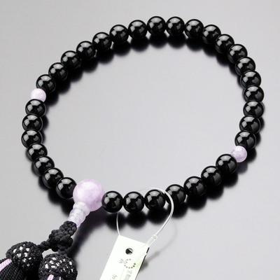 Prayer Beads for Approximately 8 Black Wisteria Pure Silk Tassels Prayer Kyoto Prayer Kyoto Memorial Memorial Natural Lavender Purple Stone Bag
