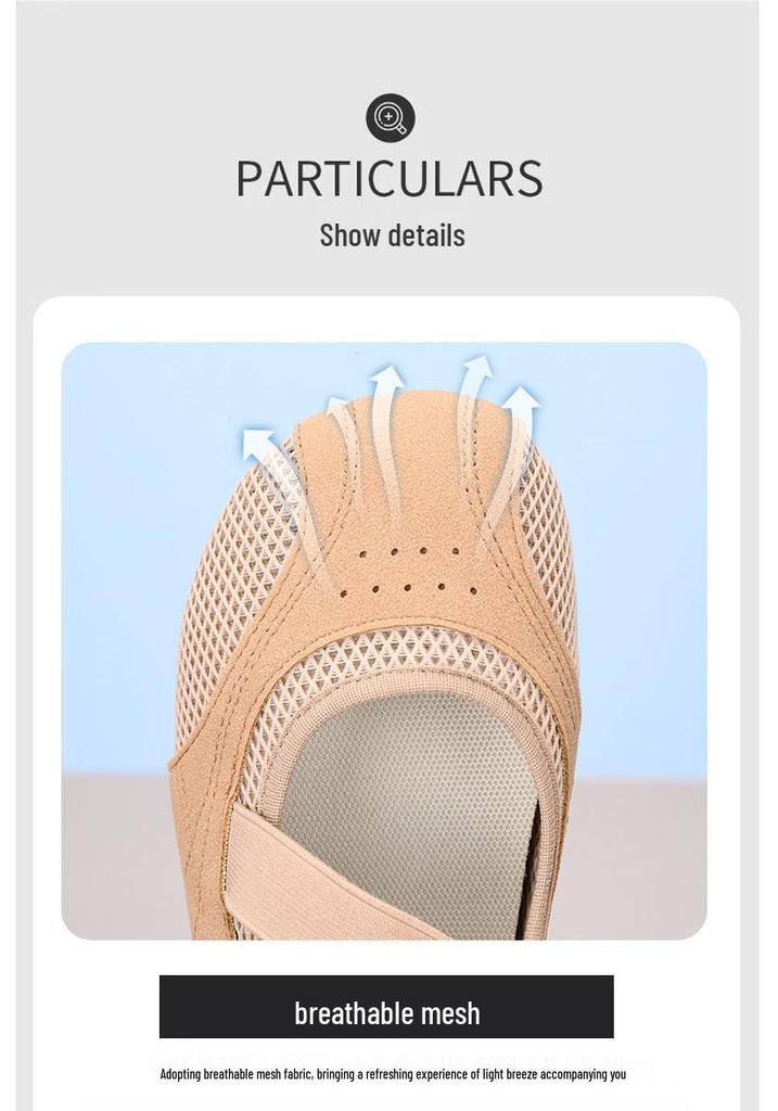 Zapatos Planos Mary Jane para Mujer Verano 2025 de Malla con Velcro - Zapatos Casuales Versátiles para Mamás