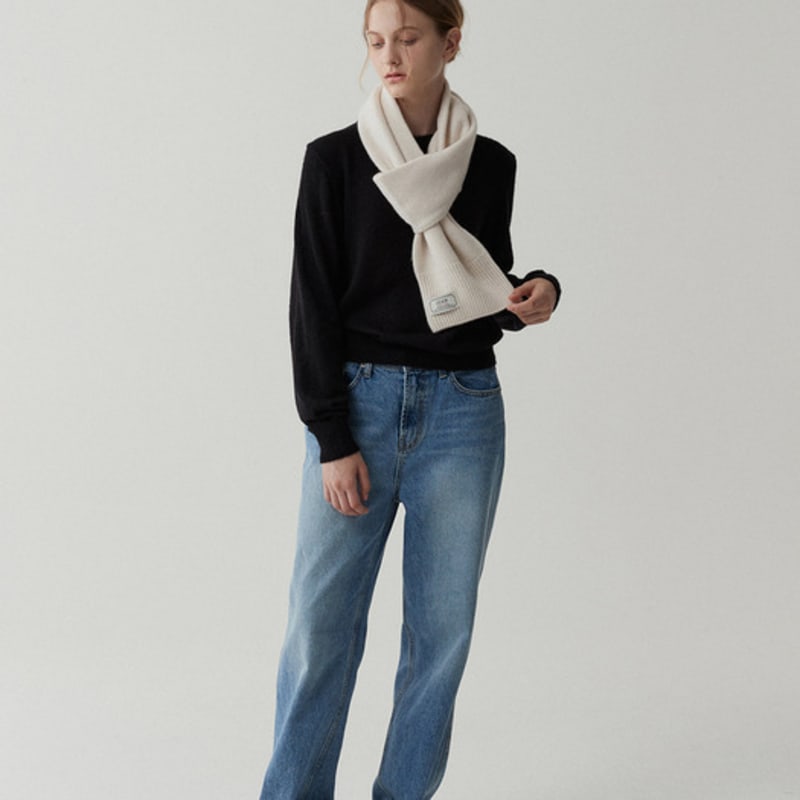 ODER hole cashwool muffler-ivory