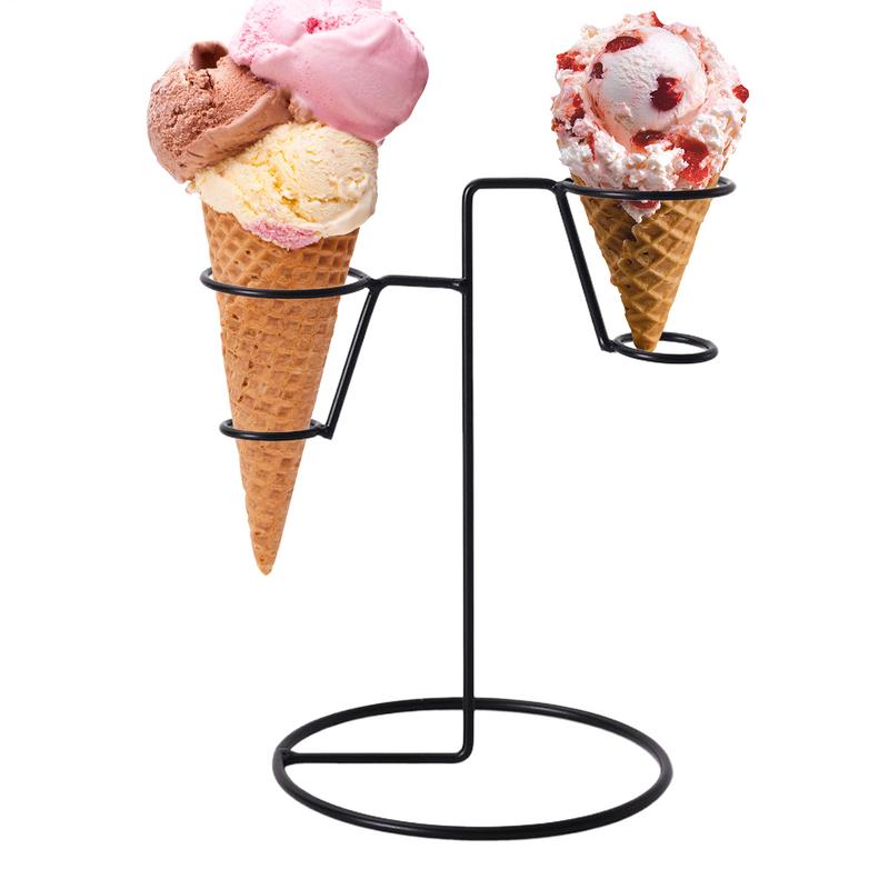 Ice Cream Cone Holder Black Iron Cotton Candy Stand Home Iron Art Ice Cream Cone Holder for Ice Cream Cone Candy Popcorn
