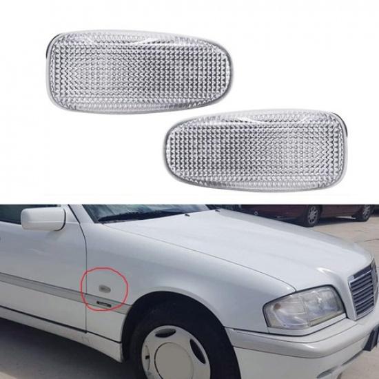 2x Clear Side Marker Lamp Lens For Mercedes CLK SLK C-Class Sprinter A2108200921