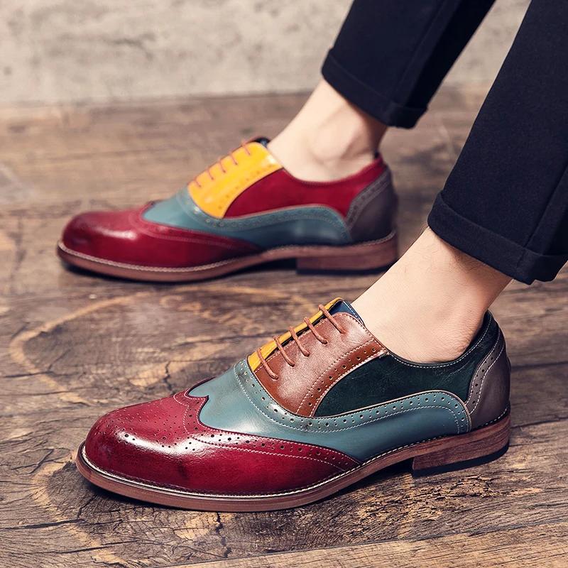 FashionLuxury Brand Loafers Mens Shoes Fashion Casual Thick Bottom Business Man Oxford Shoes Men Contrast Color Wedding Shoes for Men