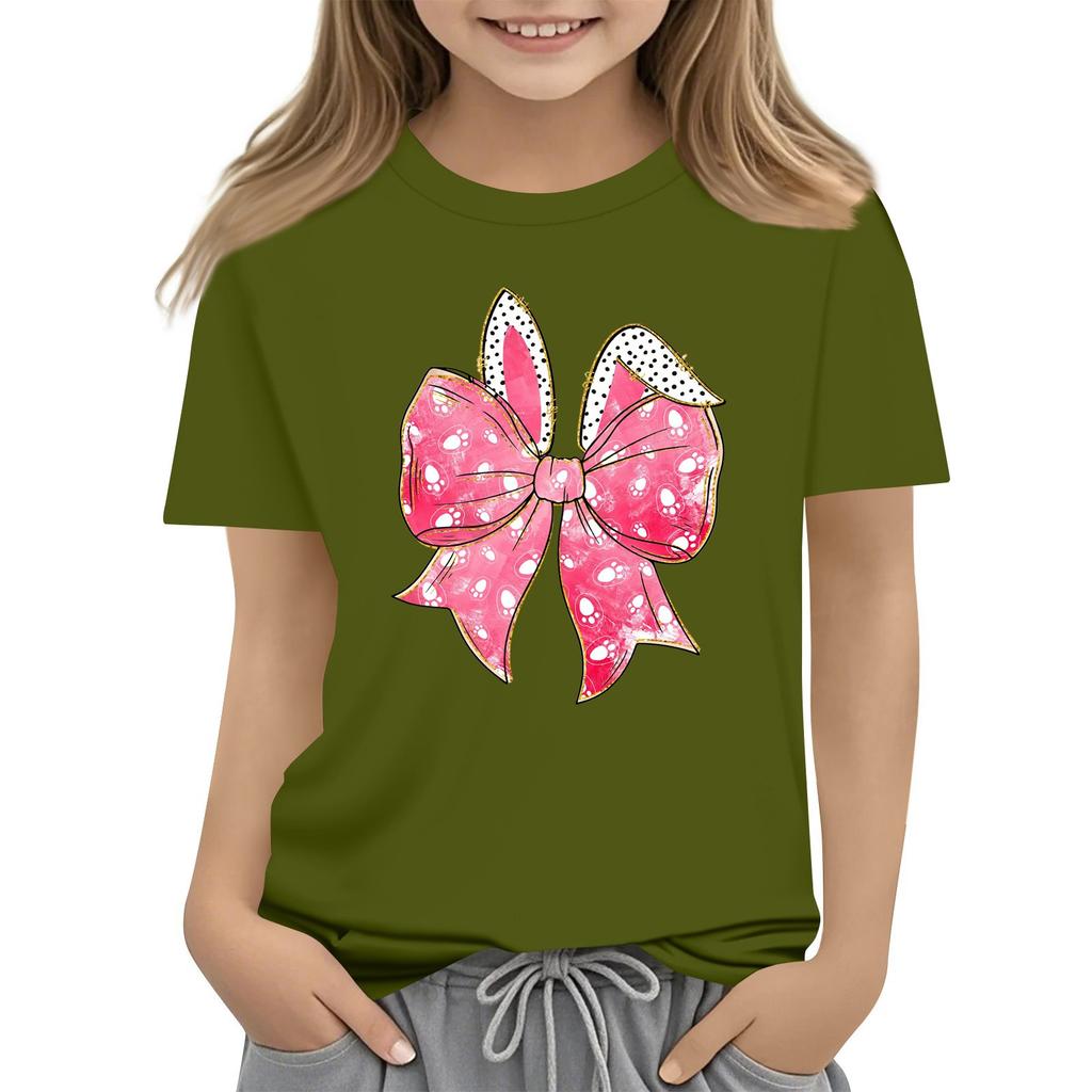 Sommer Kinder Rundhals Oberteil Ostern Kurzarm T-Shirt Oberteil Unterteile