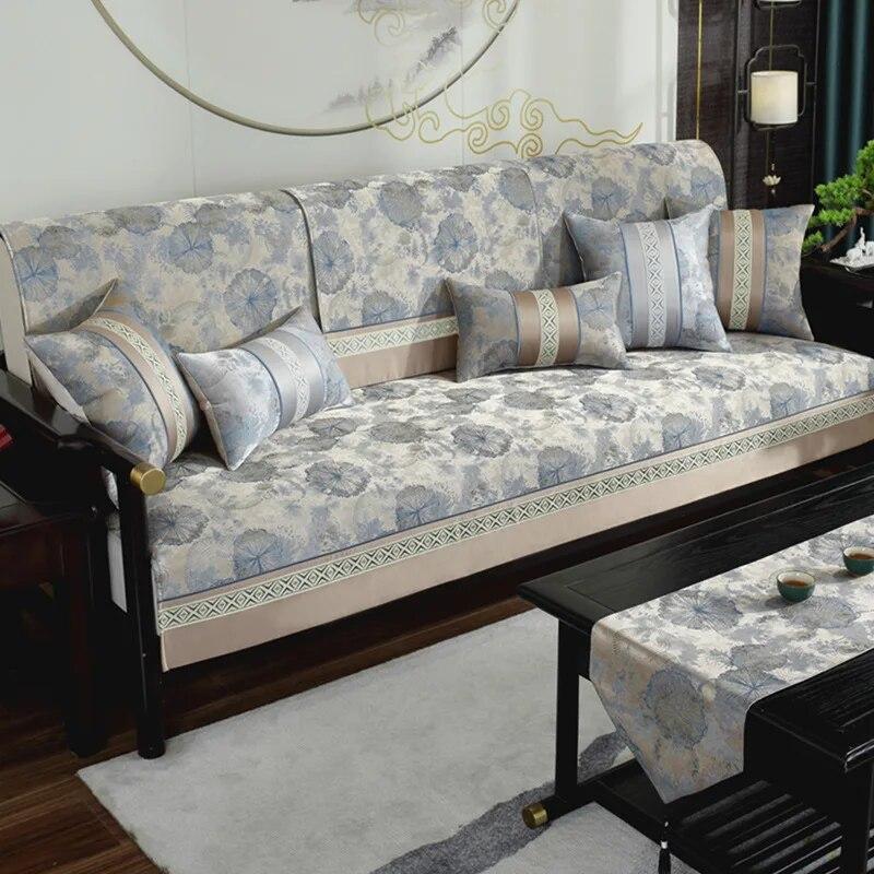Vysoce přesný žakárový potah na pohovku Chinese Four Seasons Univerzální polštář na pohovku Protiskluzový Vynikající popruh Pohovka Ručník Pratelný