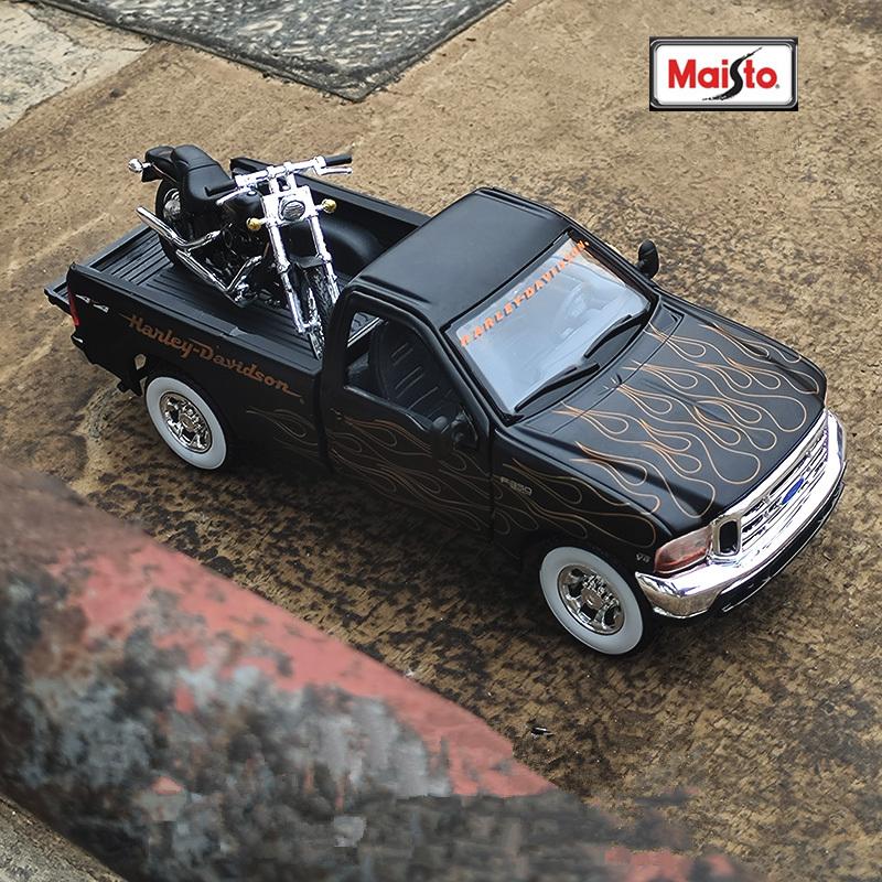 

Maisto 1:24 1948 Ford F1 Pickup + Motorcycle Alloy Car Model Diecasts Metal Toy Off-road Vehicles Car Model Simulation Kids Gift чорний