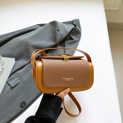 Trend Fashion Bag Sense Splicing Design Niche Female Messenger Bag Large Capacity Commuter Bag