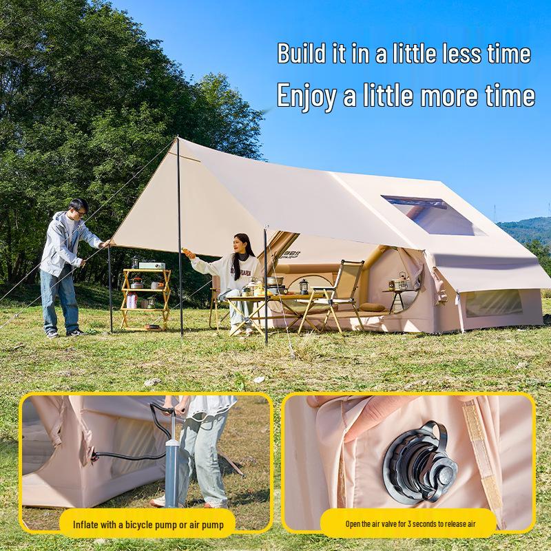 Portable Outdoor Quick-Deploy Multi-Person Inflatable Tent with Sunshade