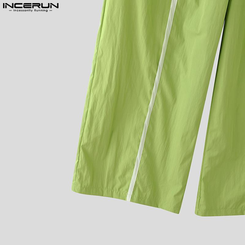 INCERUN Men Outfits Stitching Sleeveless Waistcoat Long Pants Loose Sets
