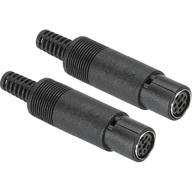 PATIKIL S-Video DIN Mini Female Socket 7 Pin Signal Transmission for TV, DVD Player Pack of 2 7 Pin