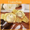Couples Gold Business Quartz Watch With Night Light Calendar For Romantic Gift Set