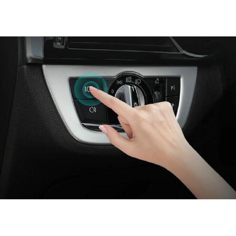 Car Headlight Switch Control Cover Trim Titanium Silver For BMW 5 Series 2018-22