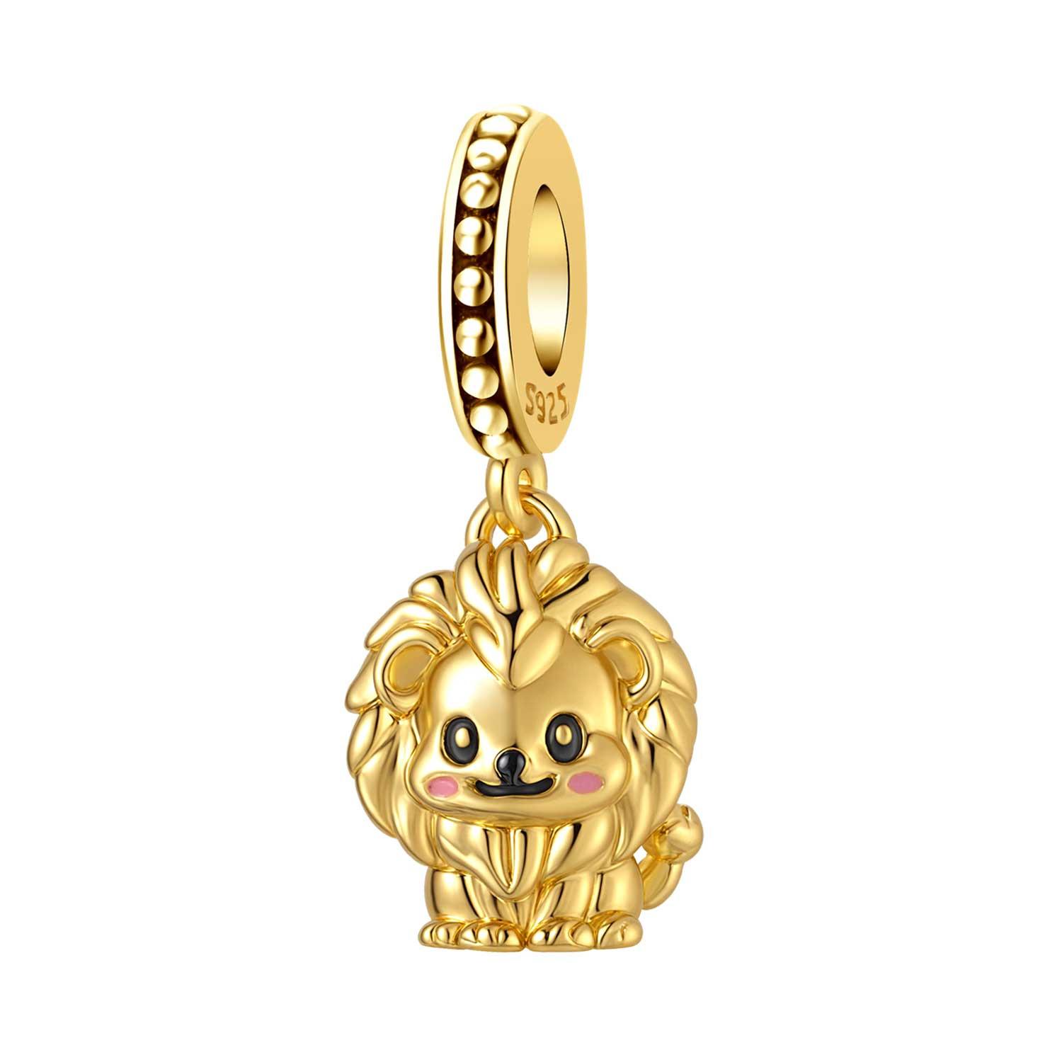 

PANPOKI copper Cute Little Tiger Animal Pendants Bracelets Charm Bead Charms Compatible With Women Jewellery Party Bead Charms Do It Yourself Trendy G
