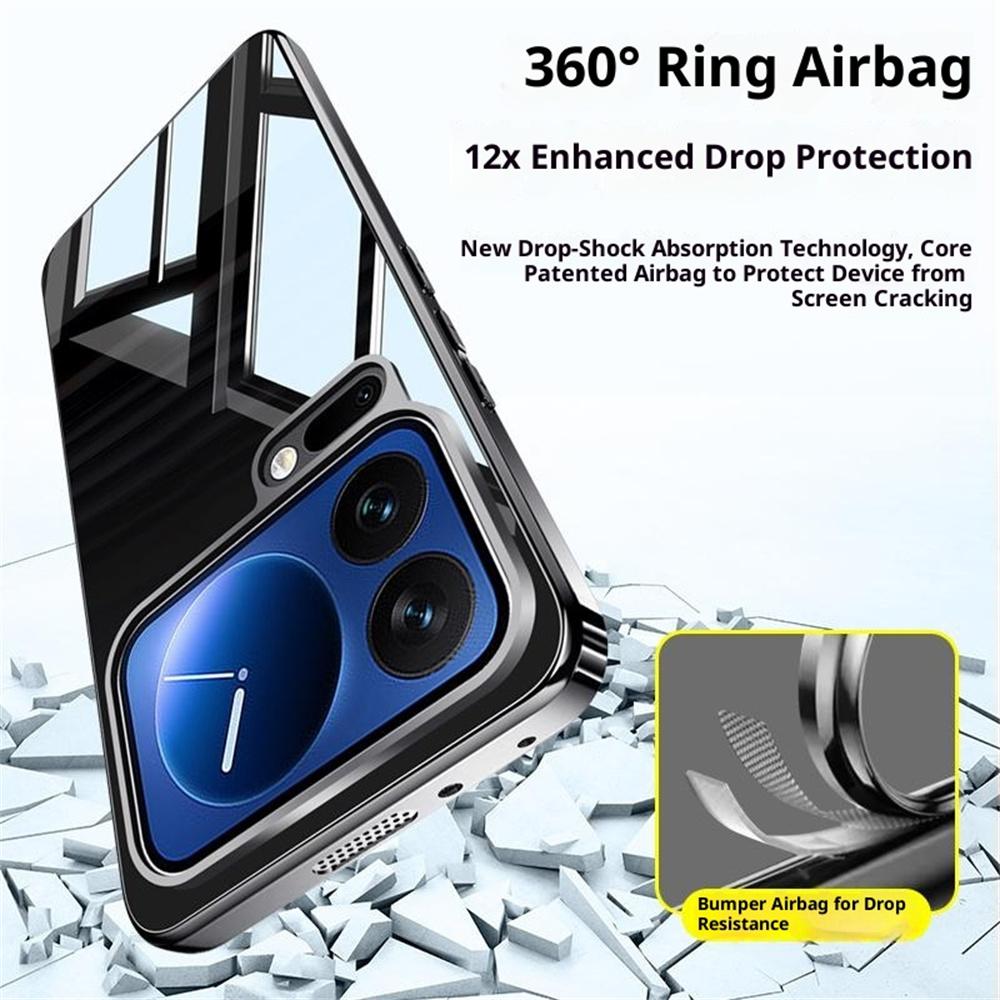 For Xiaomi 17 Pro Max Case Electroplating PC Phone Back Cover with Camera Lens Protector