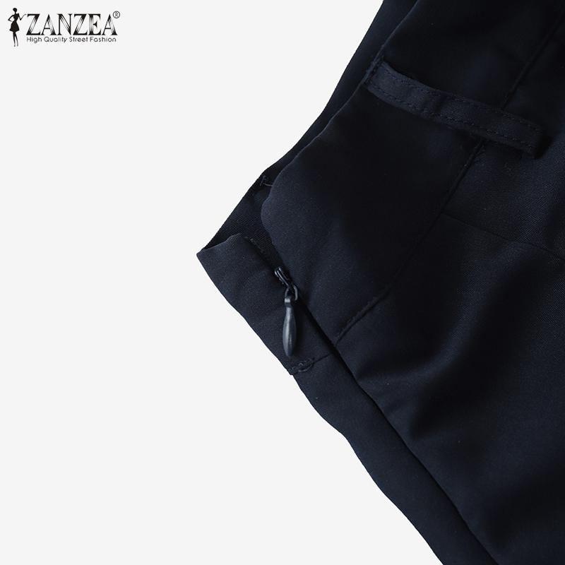 ZANZEA Fuste midi largi de vară, casual, de culoare solidă