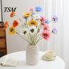 Tije Florale Artificiale cu Aspect Natural, 5 Flori de Mac Artificiale cu Tije, Flori False din Mătase, Plante Buchet Decor Nuntă pentru Masă